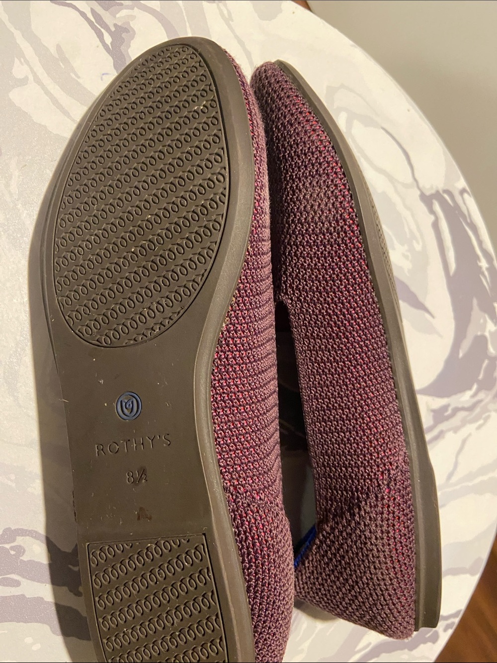 Rothy’s The Loafer Burgundy Knit Slip-On Flats Women’s Size 8.5 - Picture 8 of 11